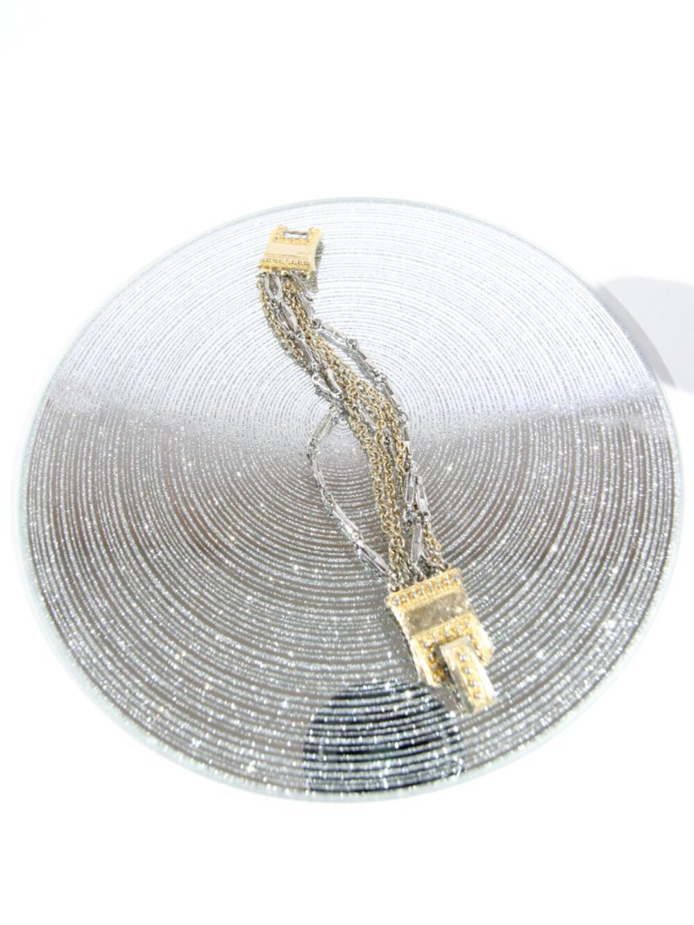 Vintage Celebrity Gold and Silver Multi-Chain Bracelet